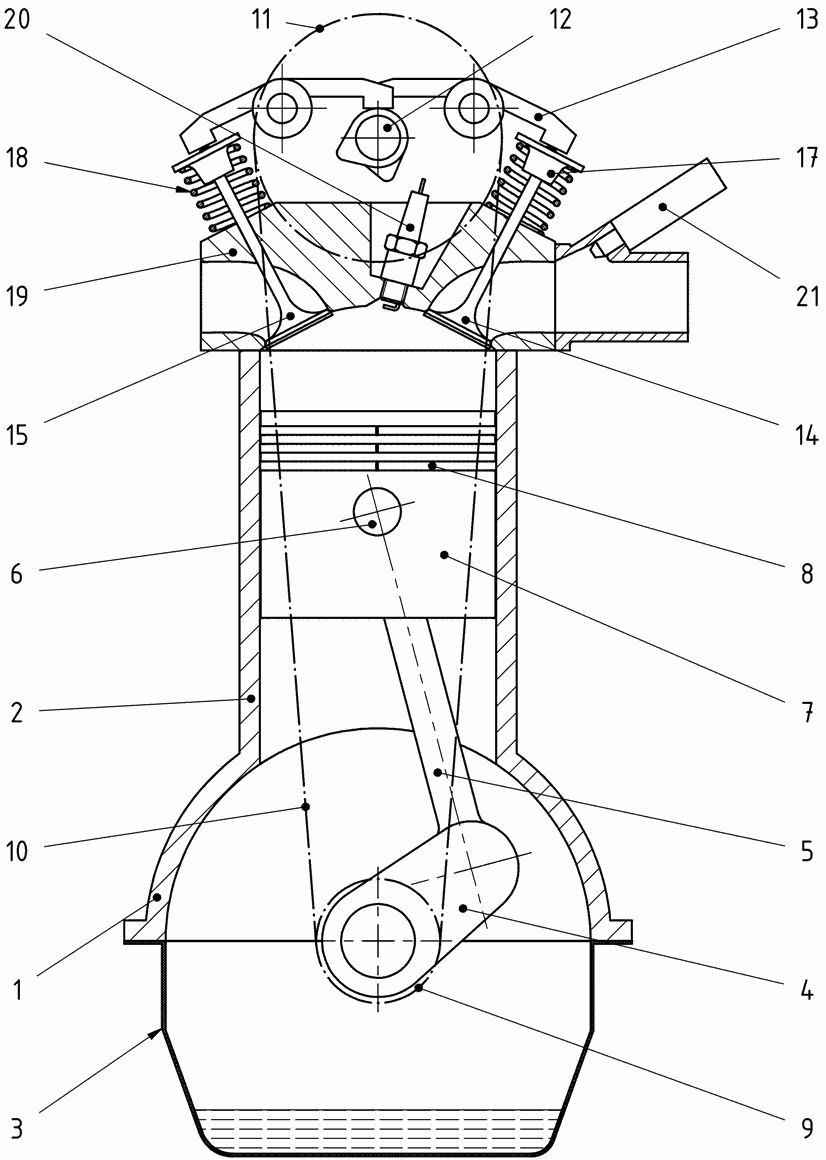 Schema eines Ottomotors Schema eines Ottomotors