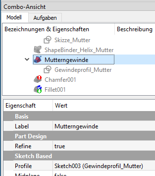 Combo-Ansicht - Skizzennummer Combo-Ansicht - Skizzennummer