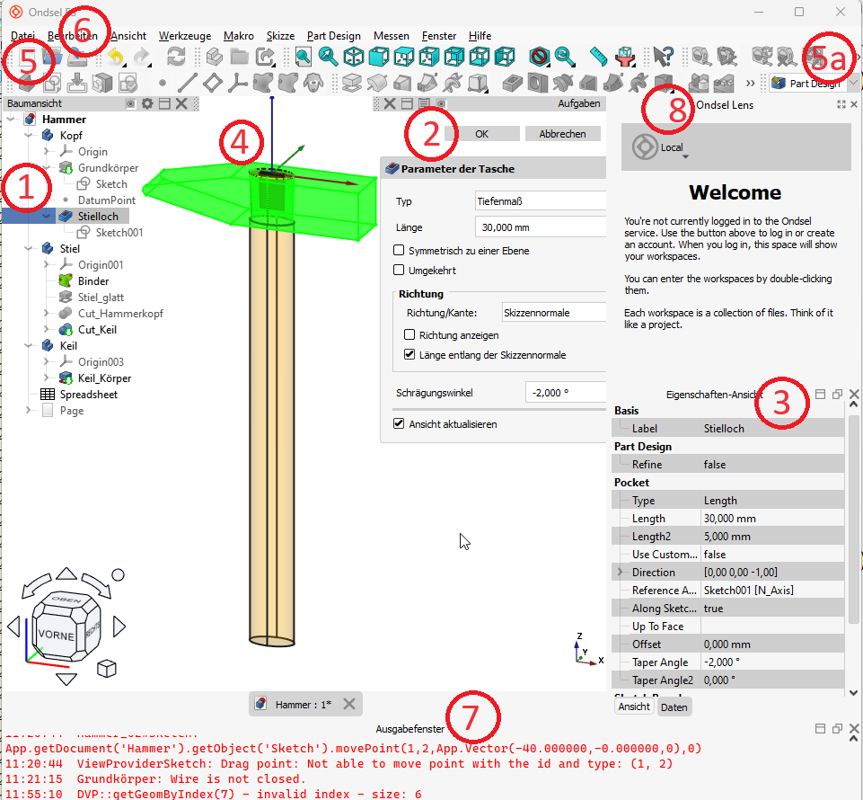 Benutzeroberfläche Ondsel Screenshot Benutzeroberfläche Ondsel