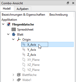 Koordinatensystem in der Combo-Ansicht Koordinatensystem in der Combo-Ansicht