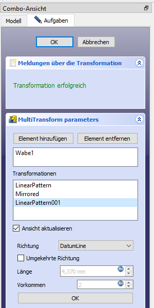 Parameter für Mehrfach-Transformationen Parameter für Mehrfach-Transformationen