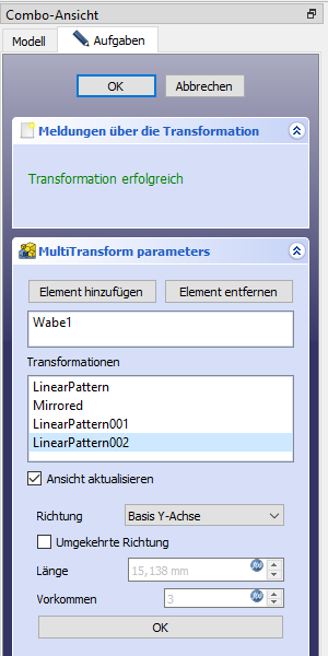 Parameter für Mehrfach-Transformationen Parameter für Mehrfach-Transformationen