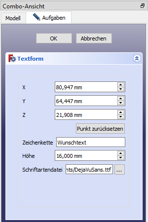 Maske für einen ShapeString Screenshot der Maske für einen ShapeString