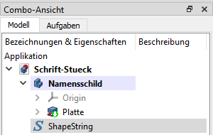 ShapeString in der Baumansicht Screenshot ShapeString in der Baumansicht