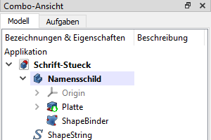 ShapeString in der Baumansicht Screenshot ShapeString in der Baumansicht