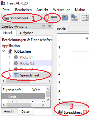 Tabelle öffnen Screenshot Tabelle öffnen