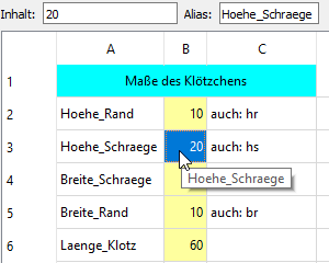 Tabelle Screenshot Tabelle