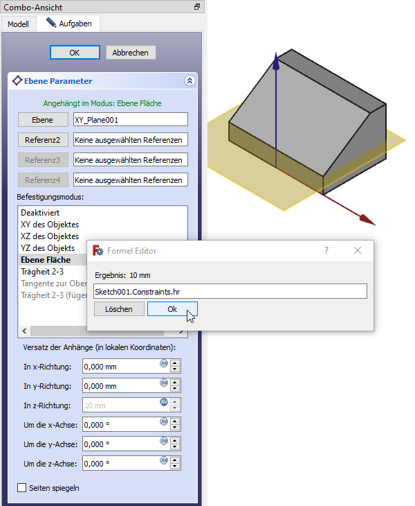 Ebenenparameter Screenshot Ebenenparameter