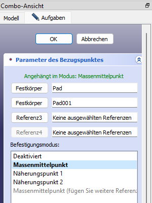 Bezugspunkt Beispiel für Massenmittelpunkt