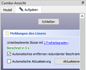Meldungen des Lösers Screenshot Meldungen des Lösers