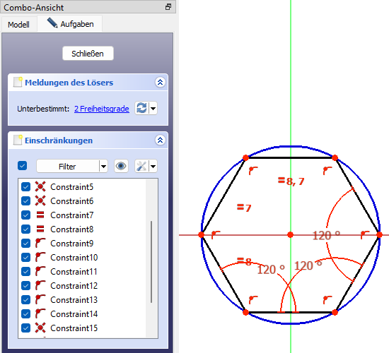 stabiles Sechseck Screenshot modifiziertes Sechseck