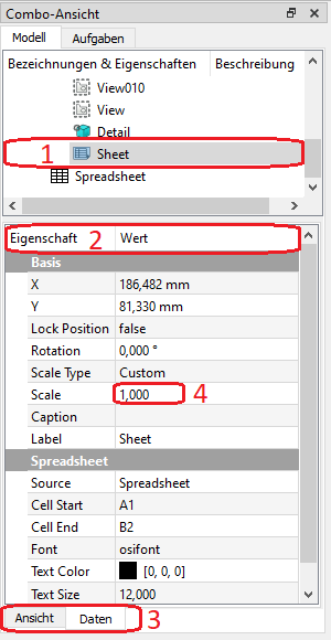 Bearbeiten von Eigenschaften Screenshot Bearbeiten von Eigenschaften