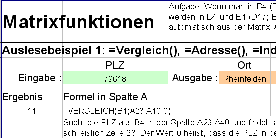 Matrixfunktionen Screenshot