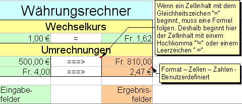 formatierter Waehrungsrechner Screenshot