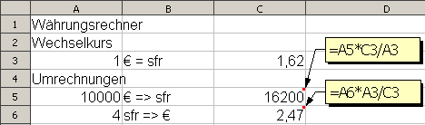 Übung unformatierter Waehrungsrechner Screenshot