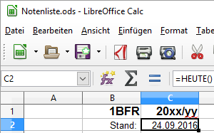 Texte eingeben Screenshot