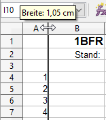 Spaltenbreite verändern Screenshot