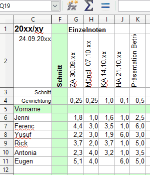 Funktionen eingeben Animation